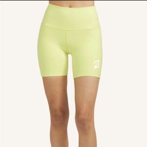 Peloton Women's Cadent 5 Inch Biker Shorts Neon Yellow Lemon Lime